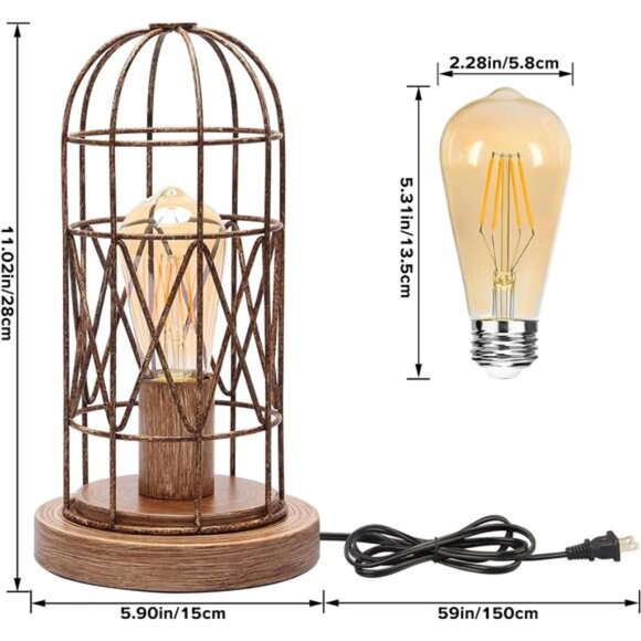 Touch Control Table Lamp for Small Spaces - 3 Way Dimmable Nightstand & Bedside - Picture 3 of 14